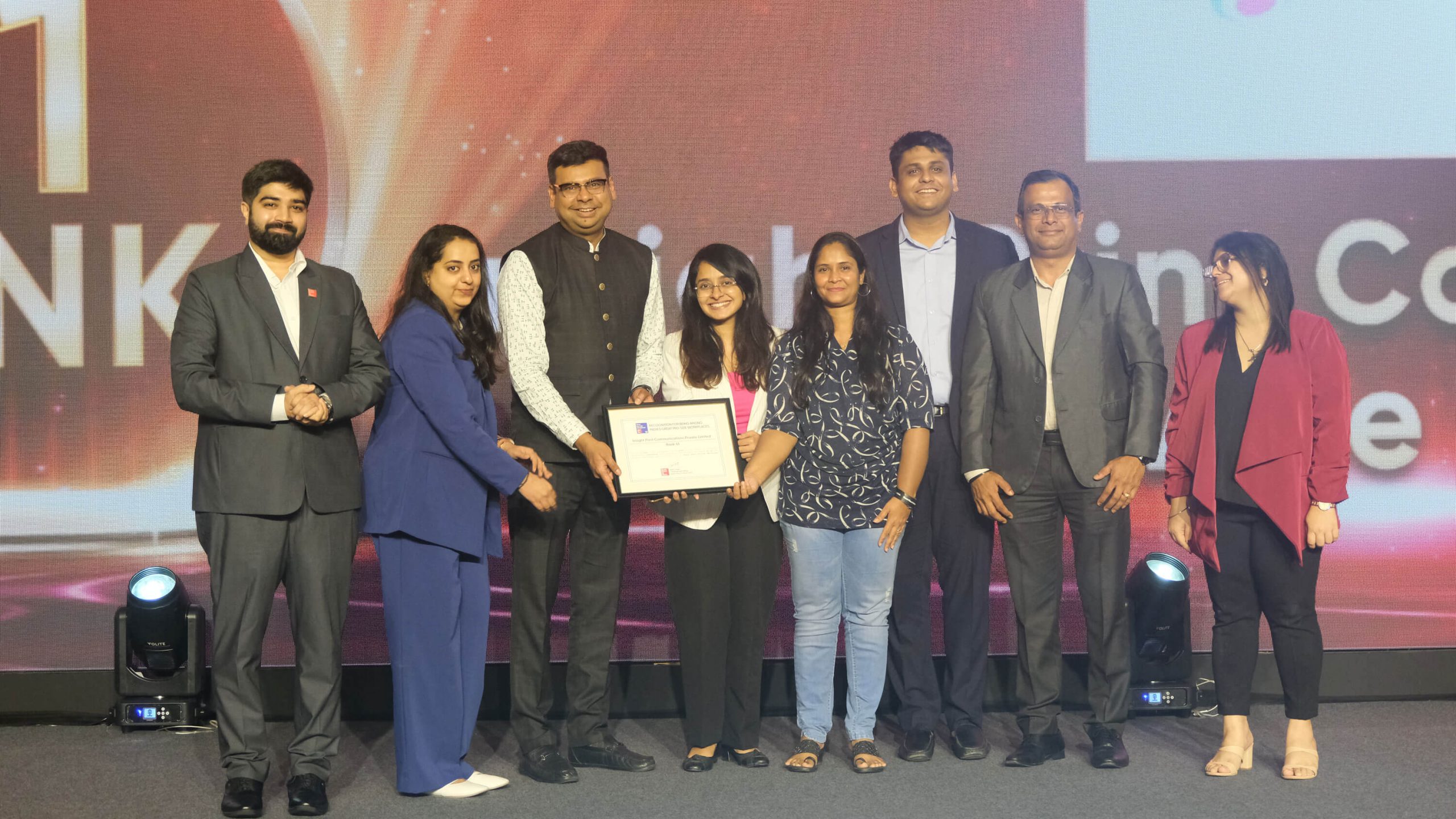 Insight Team Receiving Great Place to Work Award